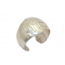 Bangle Bracelet Kada 925 Sterling Silver Hand Engraved Elephant Women India C190
